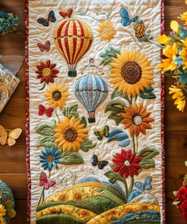 Sunflower Skies Quilted Table Runner