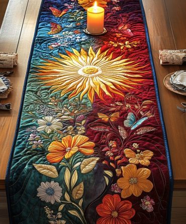 Sunlit Blooms Quilted Table Runner