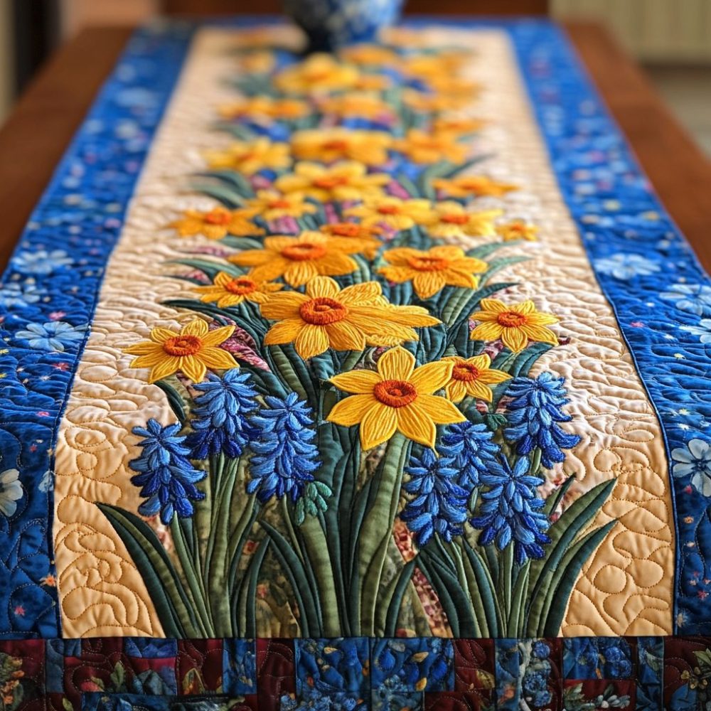 Sunlit Blooms Quilted Table Runner