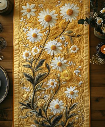 Sunlit Daisies Quilted Table Runner