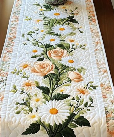 Sunlit Daisies Quilted Table Runner