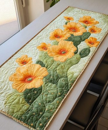 Sunlit Petals Quilted Table Runner