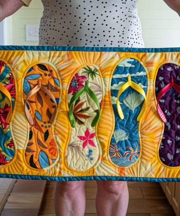 Sunny Flip-Flop Fiesta Quilted Table Runner