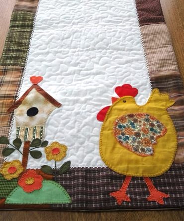 Sunny Hen Quilted Table Runner