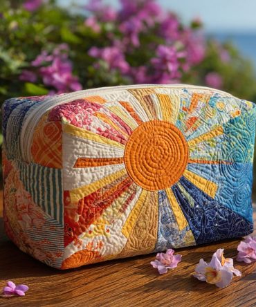 Sunny Beam Quilted Makeup Bag