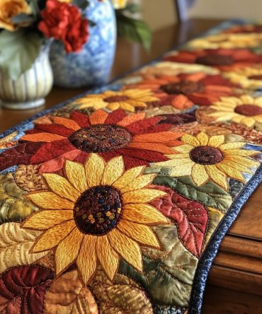 Sunny Blooms Quilted Table Runner