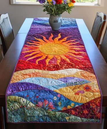 Sunny Blossom Quilted Table Runner