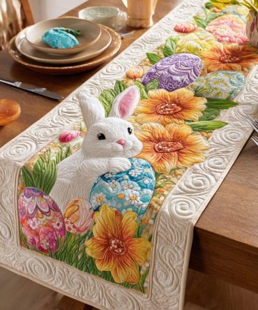 Sunny Bunny Fields Quilted Table Runner