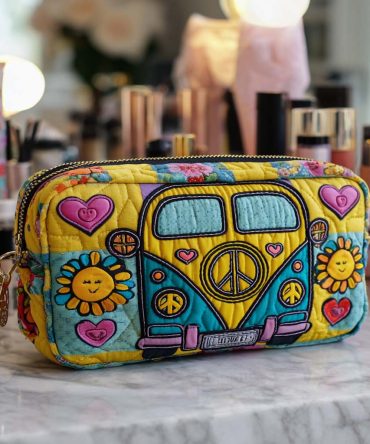Sunny Bus Vibes Quilted Makeup Bag