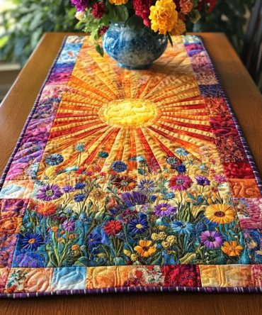 Sunny Garden Quilted Table Runner
