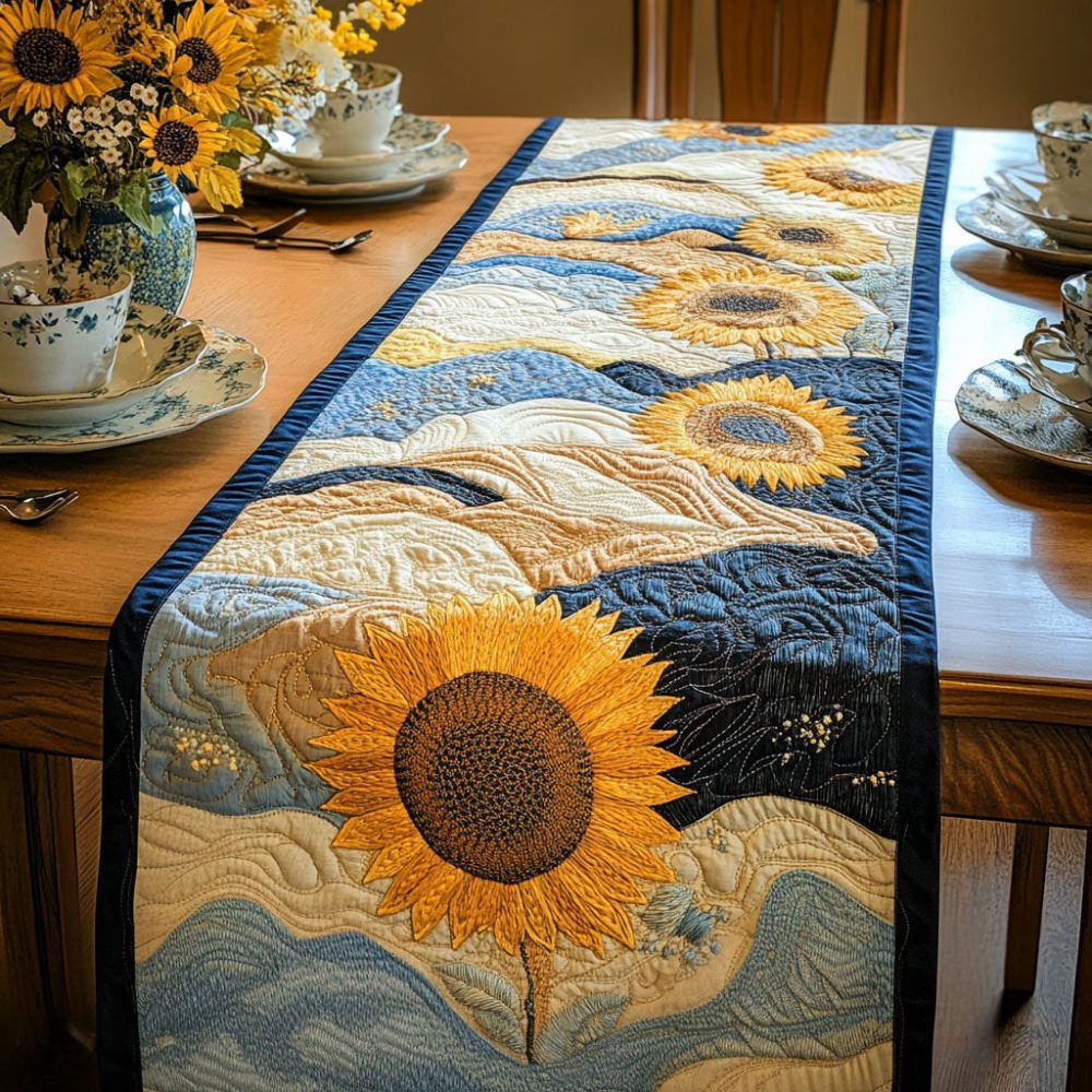 Sunny Meadow Run Quilted Table Runner