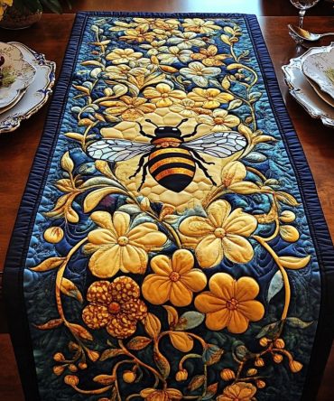 Sunny Pollinator Trail Quilted Table Runner