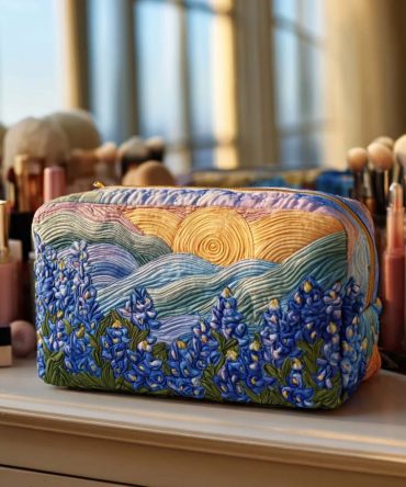 Sunrise Bloom Quilted Makeup Bag