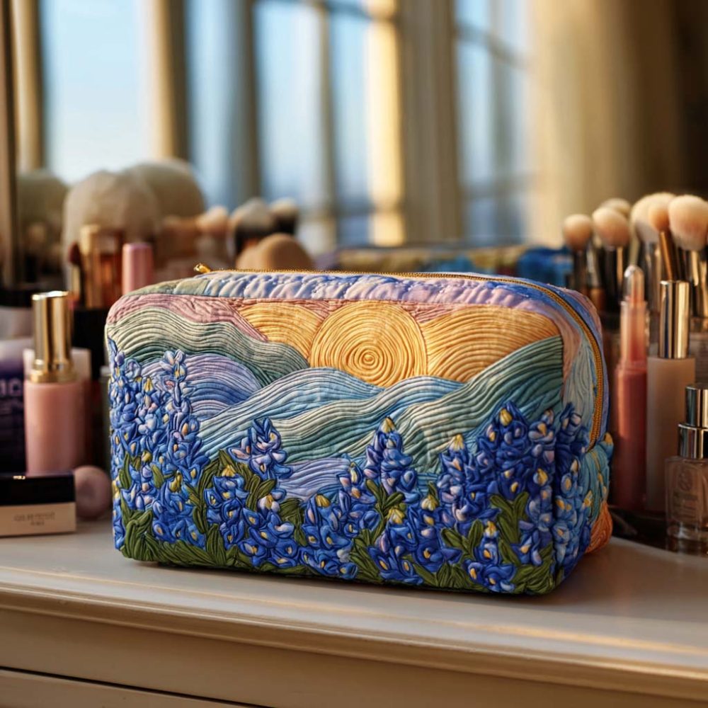 Sunrise Bloom Quilted Makeup Bag