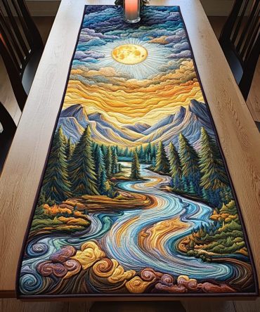 Sunset Cascade Quilted Table Runner
