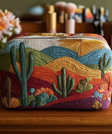 Sunset Dunes Quilted Makeup Bag
