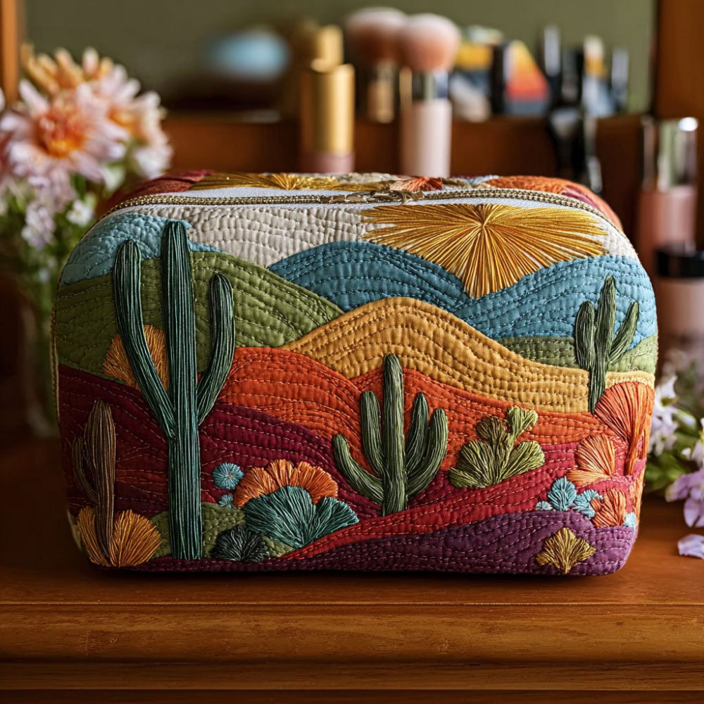 Sunset Dunes Quilted Makeup Bag