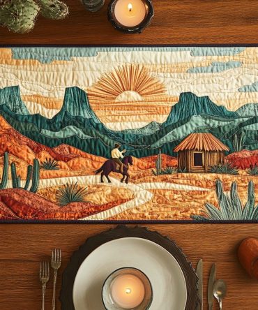 Sunset Range Quilted Table Runner