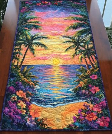 Sunset Shores Quilted Table Runner