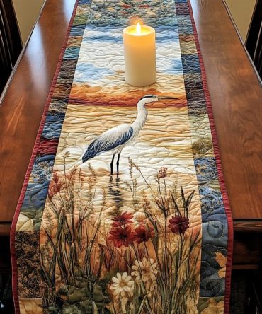 Sunset Stream Quilted Table Runner