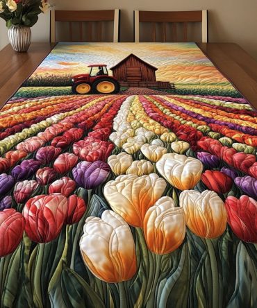 Sunset Tractor Ride Quilted Table Runner