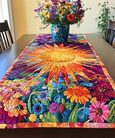 Sunshine Blooms Quilted Table Runner