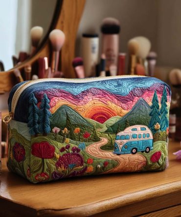 Sunshine Camper Chic Quilted Makeup Bag