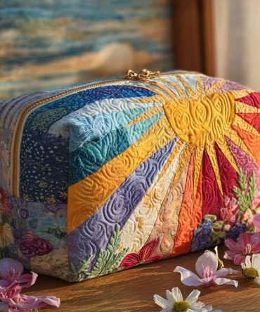 Sunshine Soul Quilted Makeup Bag