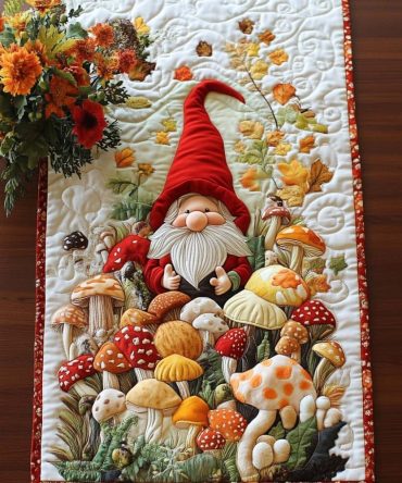 Sweater Gnome Mood Quilted Table Runner