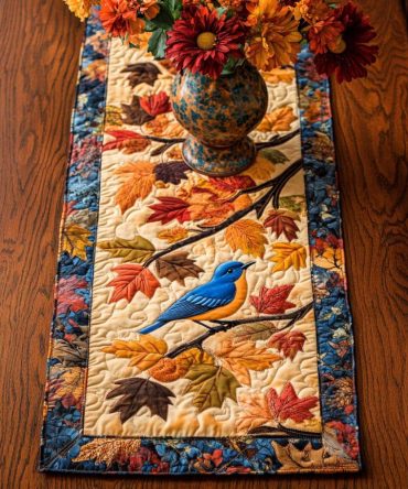 Sweet Bird Meadow Quilted Table Runner