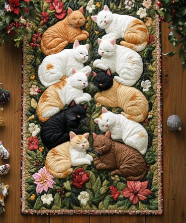 Sweet Dreams Of Whiskers Quilted Table Runner