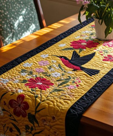 Sweet Flutter Quilted Table Runner