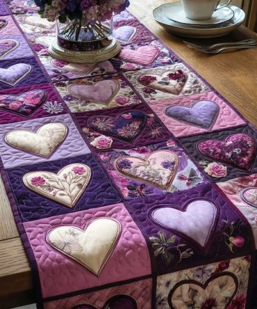 Sweet Hearts Quilted Table Runner