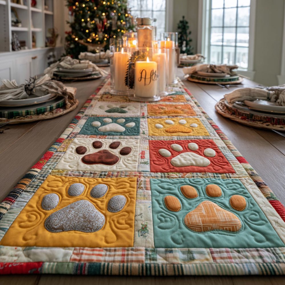 Sweet Paws Quilted Table Runner