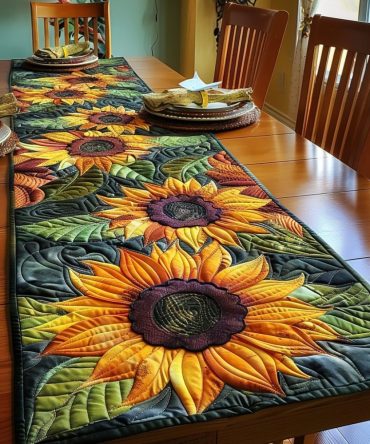 Sweet Sunflowers Quilted Table Runner