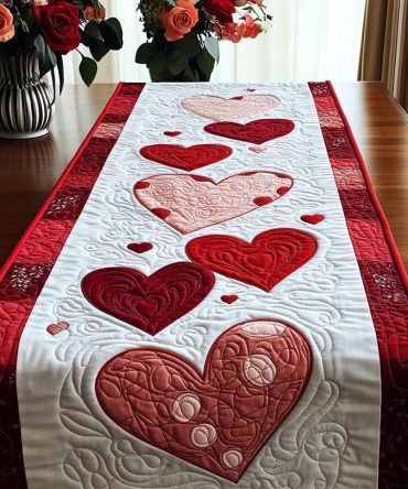 Sweetheart Serenade Quilted Table Runner