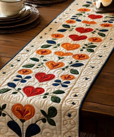Sweetheart Stitch Quilted Table Runner