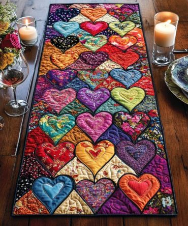 Sweetheart Trail Quilted Table Runner