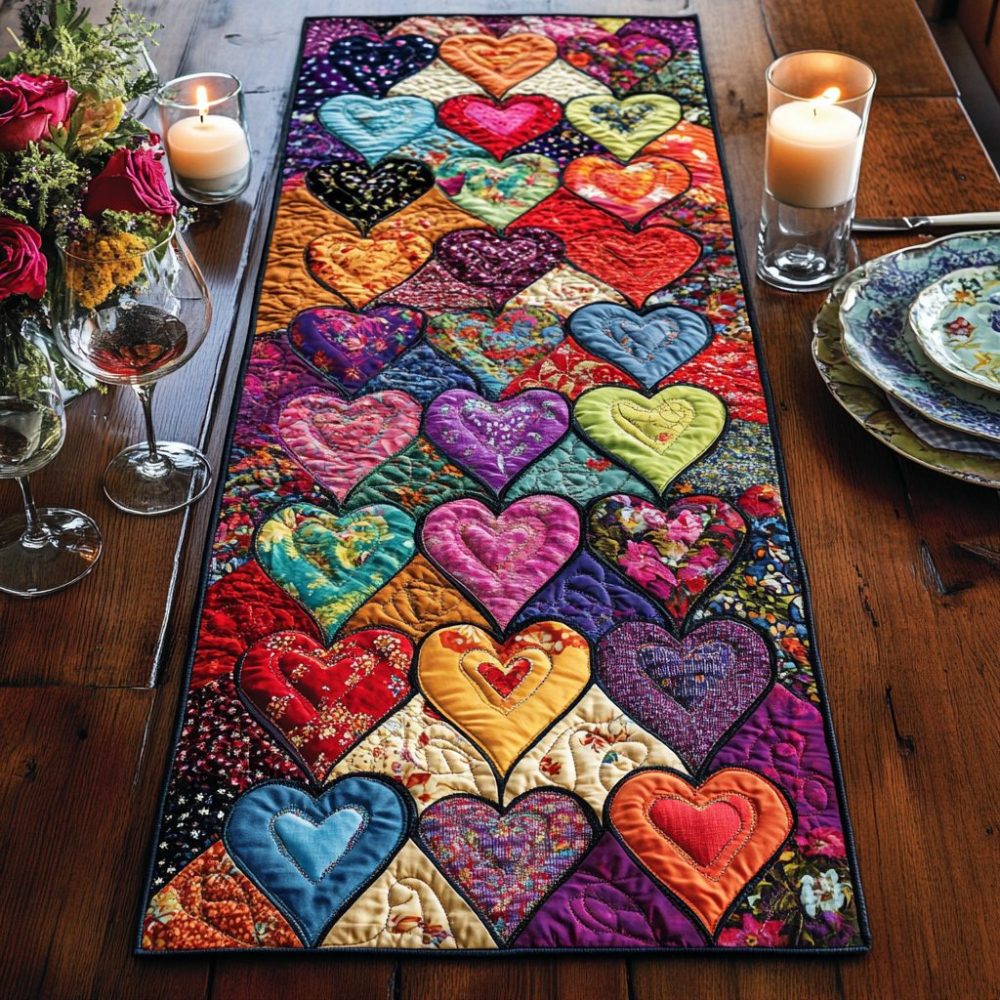 Sweetheart Trail Quilted Table Runner