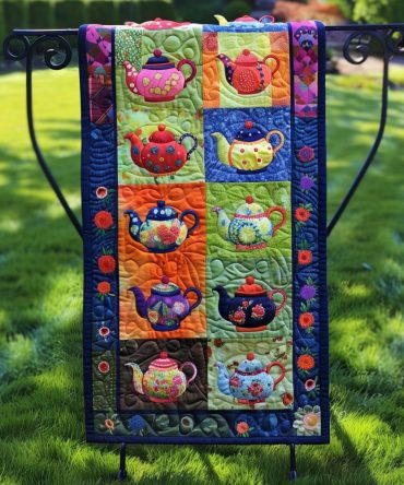 Teapot Tales Quilted Table Runner