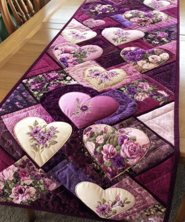 Tender Blooms Quilted Table Runner