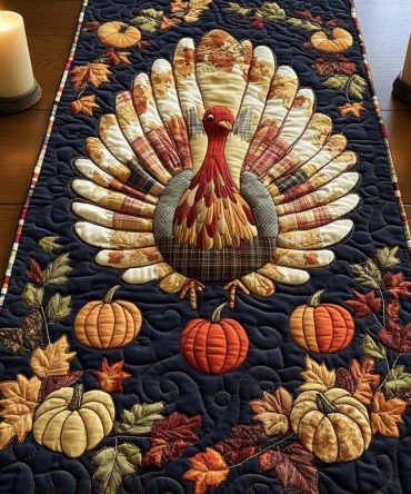Thankful Turkey Quilted Table Runner