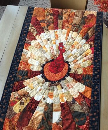Thanksgiving Turkey Quilted Table Runner