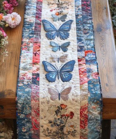 The Butterfly Grove Quilted Table Runner