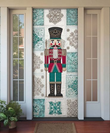 The Holiday Sentinel Quilted Door Cover