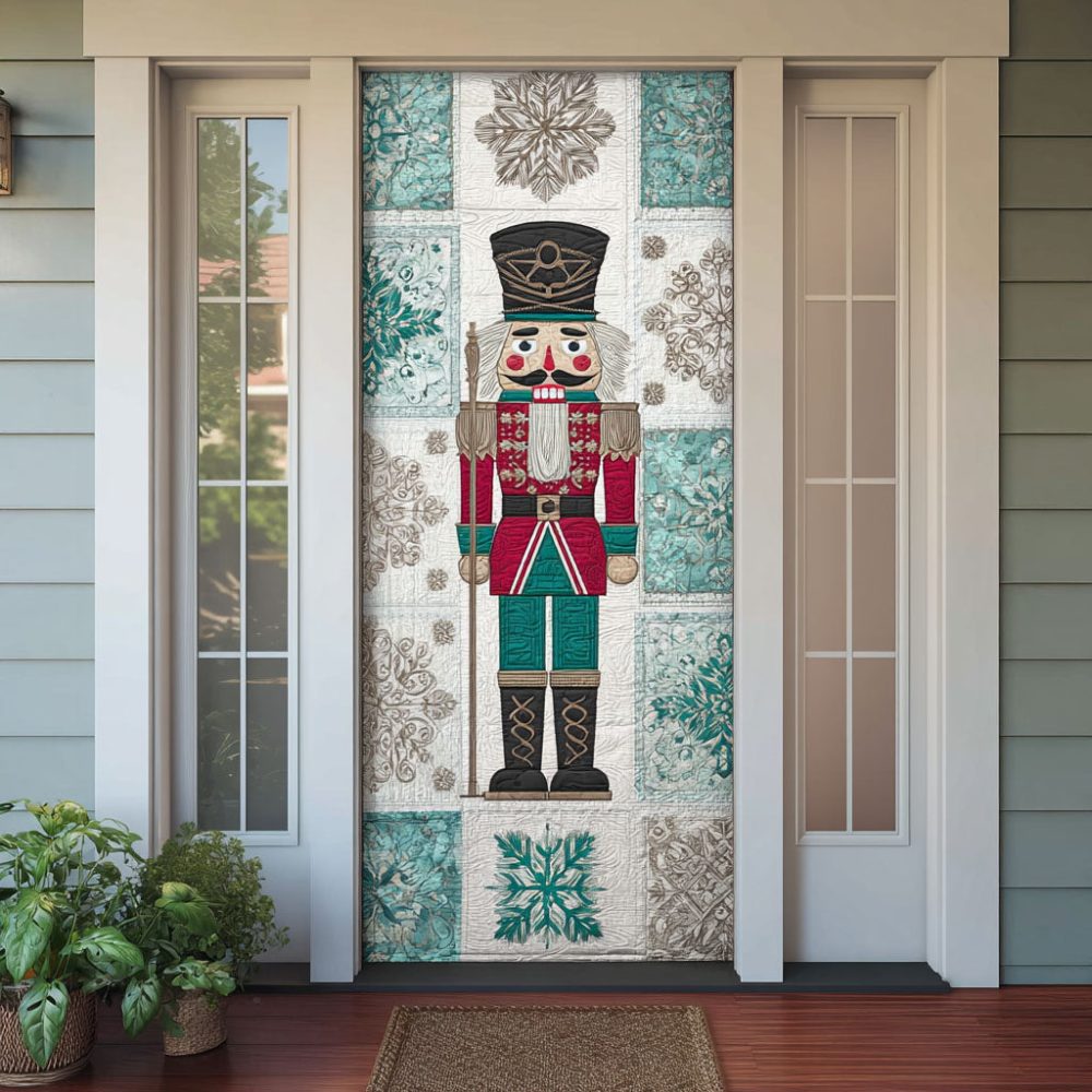 The Holiday Sentinel Quilted Door Cover