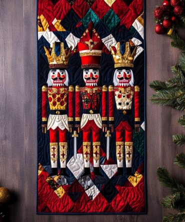 The Nutcrackers Embrace Quilted Table Runner