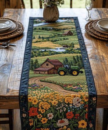 The Plowing Power Quilted Table Runner