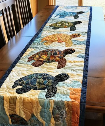 Tidal Drifter Quilted Table Runner
