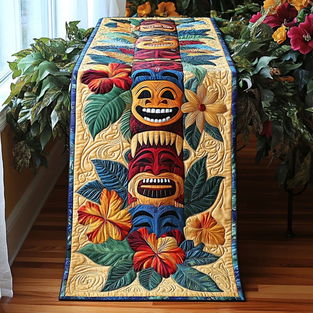 Tiki Reflections Quilted Table Runner